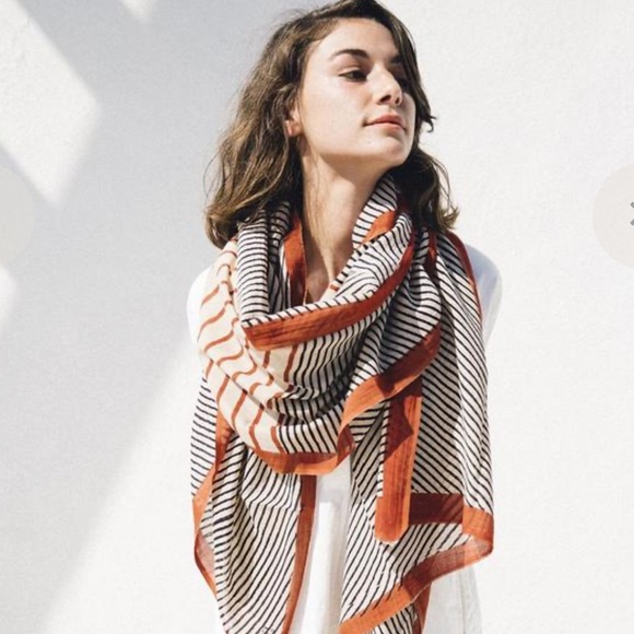 Block Shop Textiles Accessories - Block Shop Tent Print Silk Cotton Blend Hand Block Printed Long Scarf Sold Out